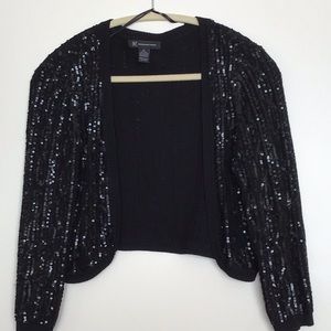 Sequin long sleeve shrug